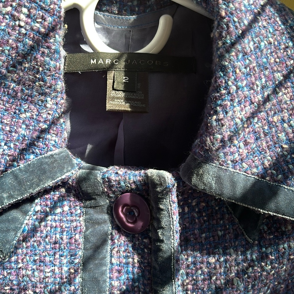 Tweed & Velvet trim blazer